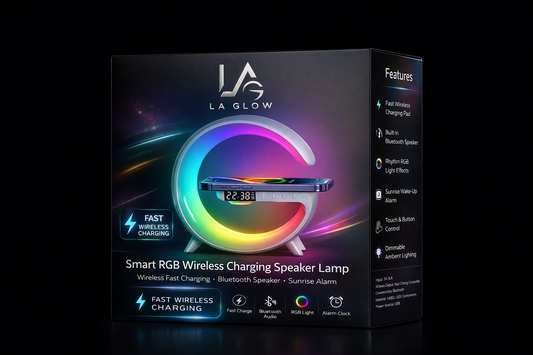 LA Glow Smart Wireless FAST Charging Speaker Lamp