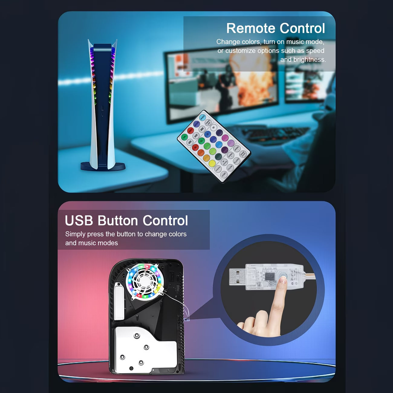 LA GLOW RGB LED Light Strip for PS5 Console