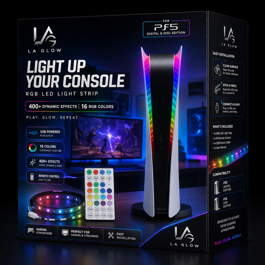 LA GLOW RGB LED Light Strip for PS5 Console