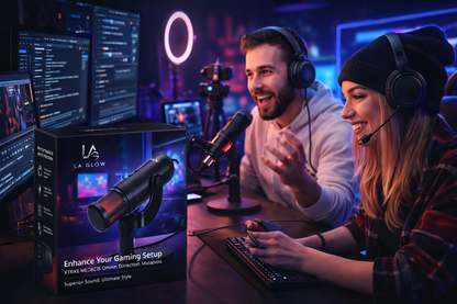 LA GLOW RGB Gaming Microphone – XTRIKE ME XMC-03 USB Streaming Mic with 12 Lighting Modes