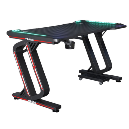 LA GLOW RGB Carbon Fiber Gaming Desk – Premium LED Gaming Table