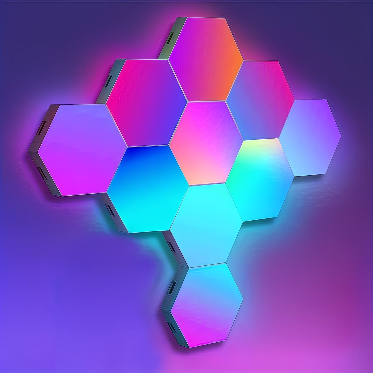 LA Glow 6PCS Quantum Hexagonal LED Wall Lights