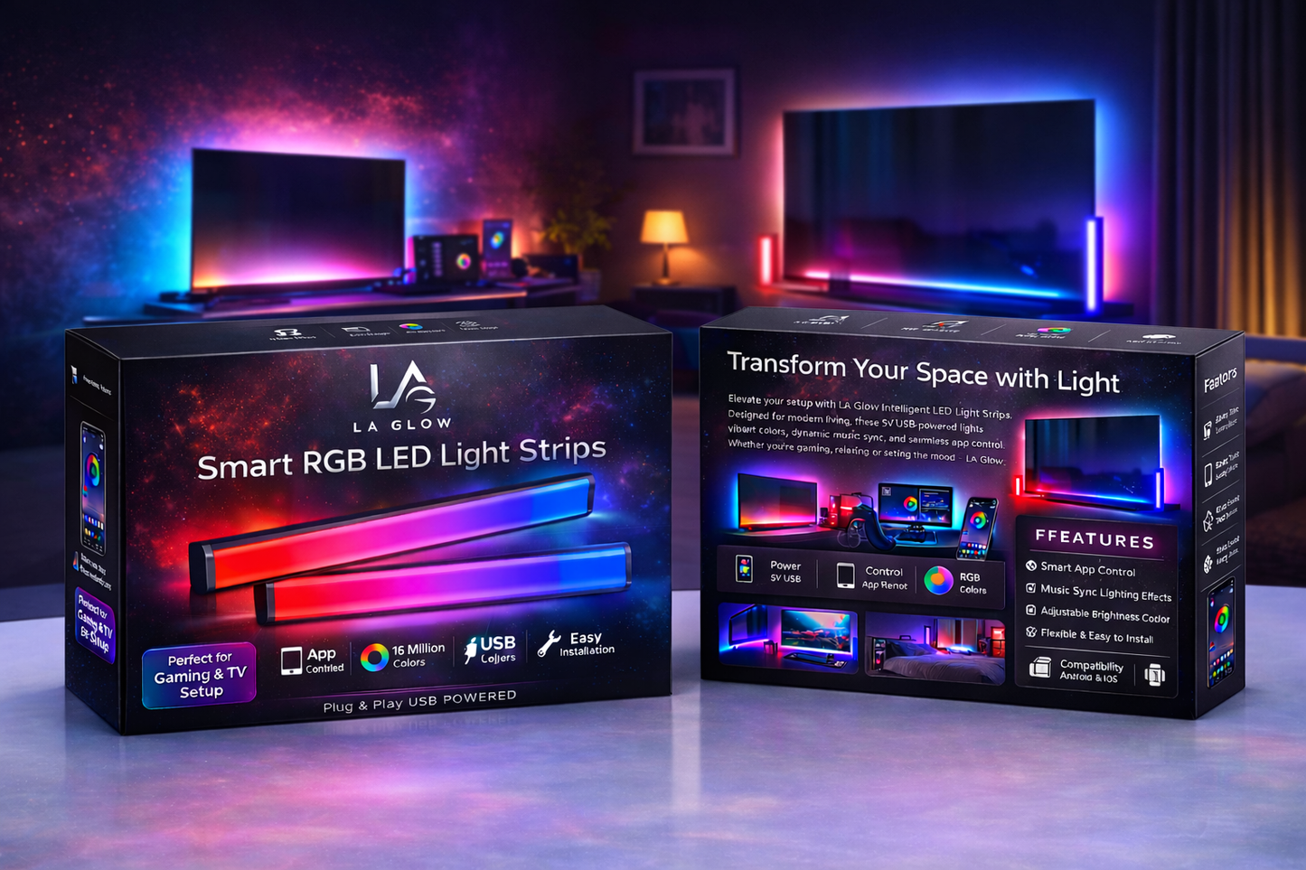 LA Glow Smart RGB LED Light Strips