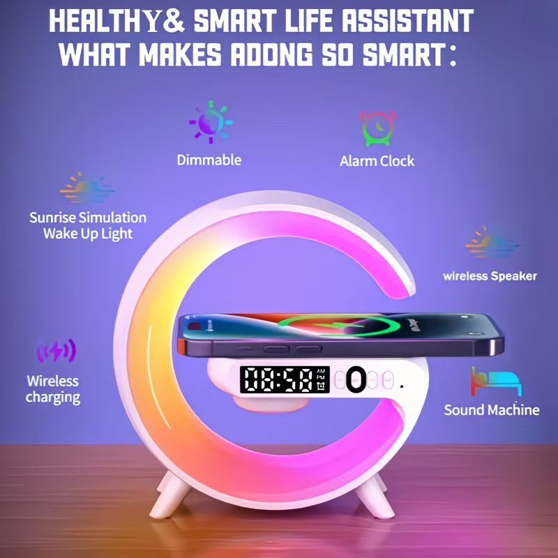 LA Glow Smart Wireless FAST Charging Speaker Lamp